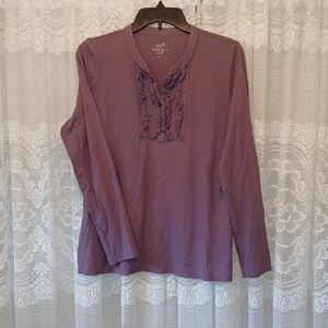 J. Jill Pink Ruffled Blouse